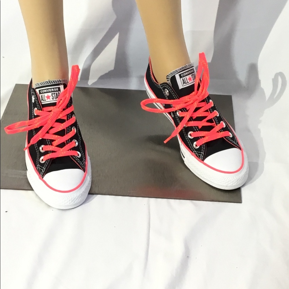 Converse All Star CTAS OX Black and Pink Sneakers - Picture 2 of 6